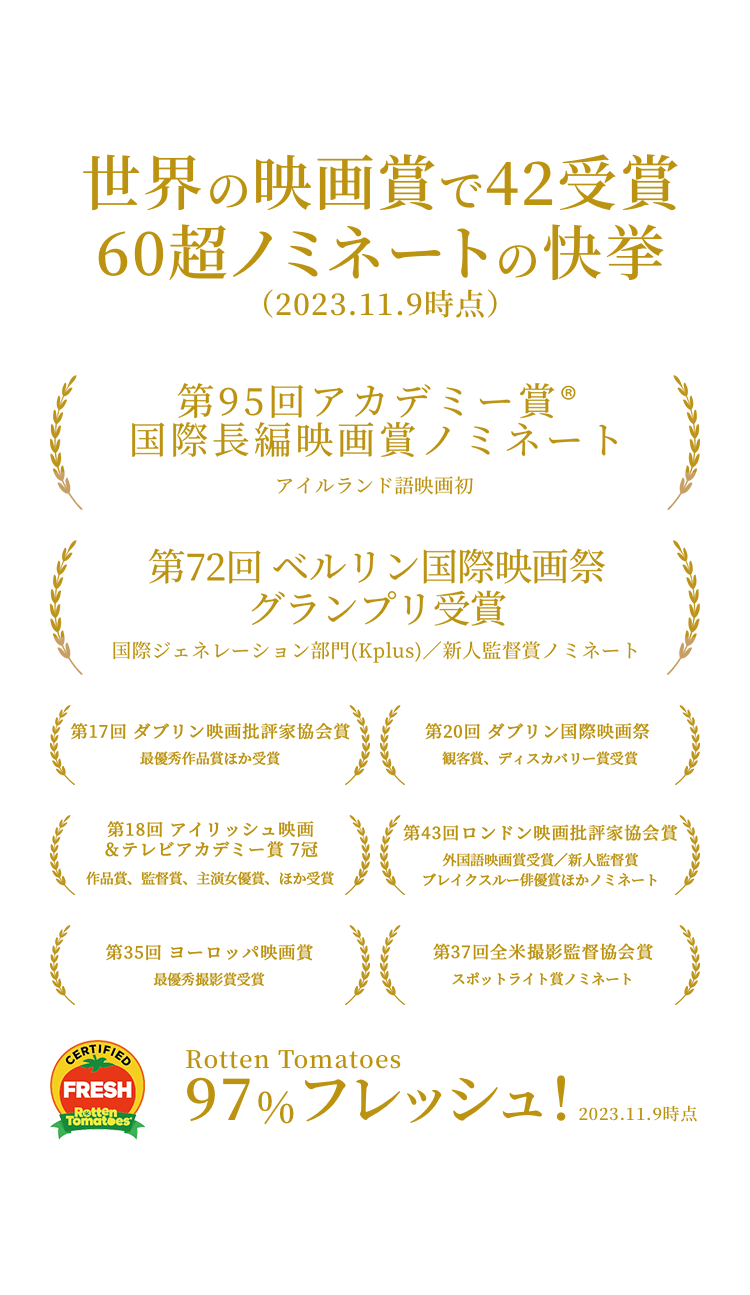 世界の映画賞で42受賞、60超ノミネートの快挙