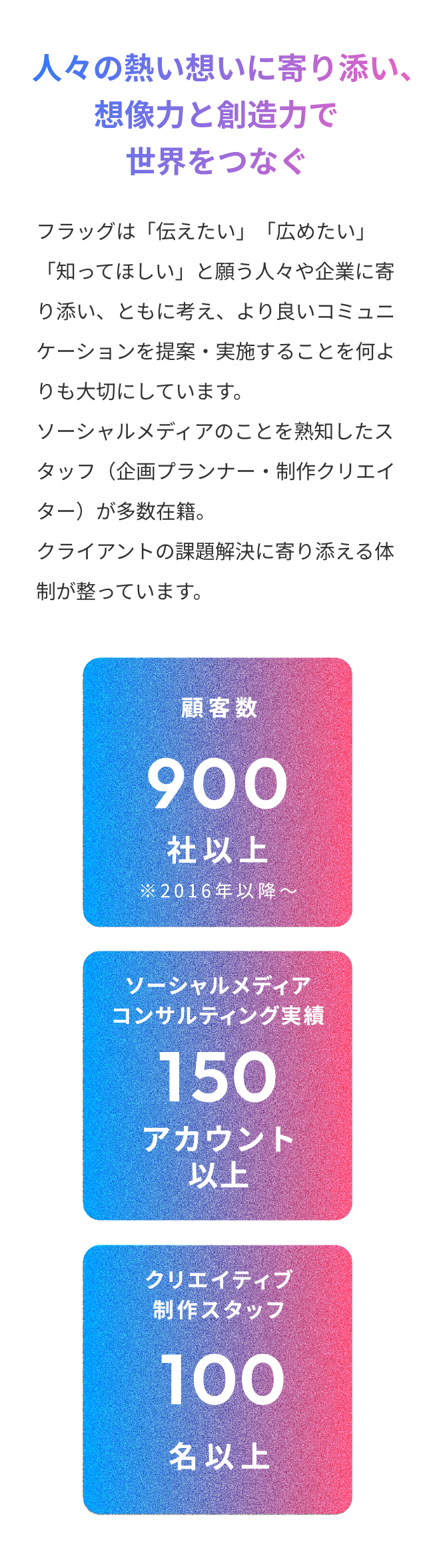 人々の熱い想いに寄り添い、想像力と想像力で世界をつなぐ